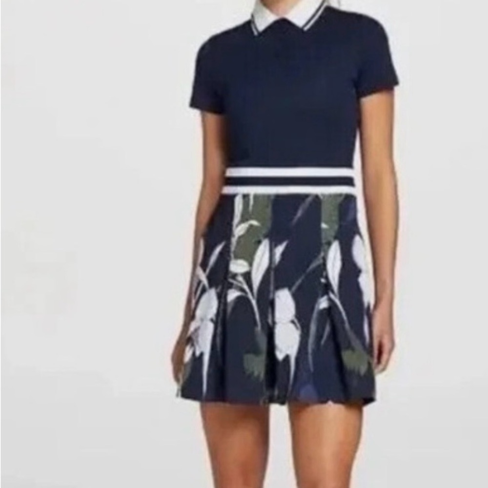 Lady Hagen Navy and White Floral Skater Skirt